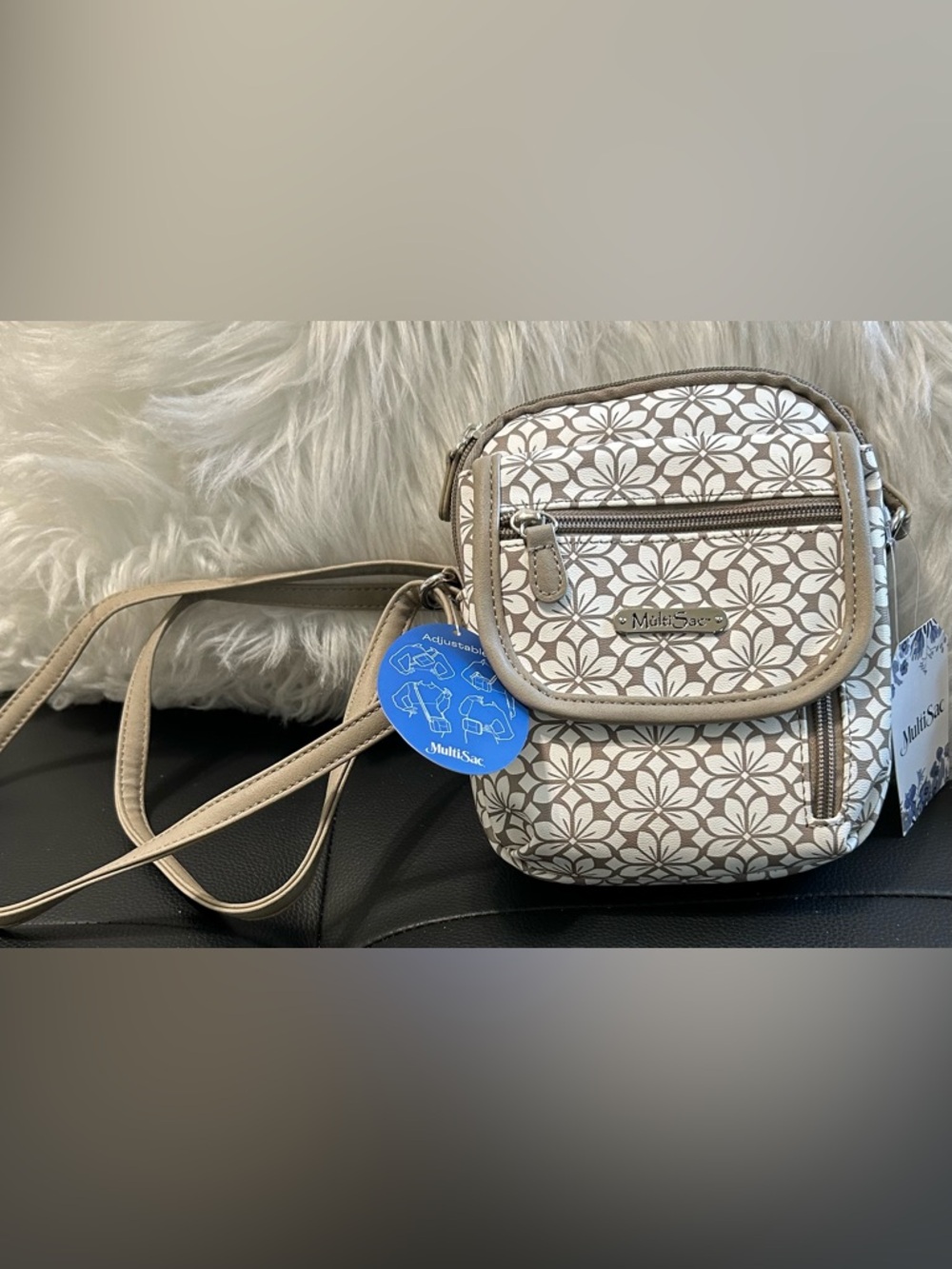 NWT MultiSac Everest Beige & Whole Floral Mini Crossbody Bag